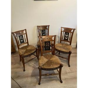 Rare Suite Of Four Directoire Chairs.