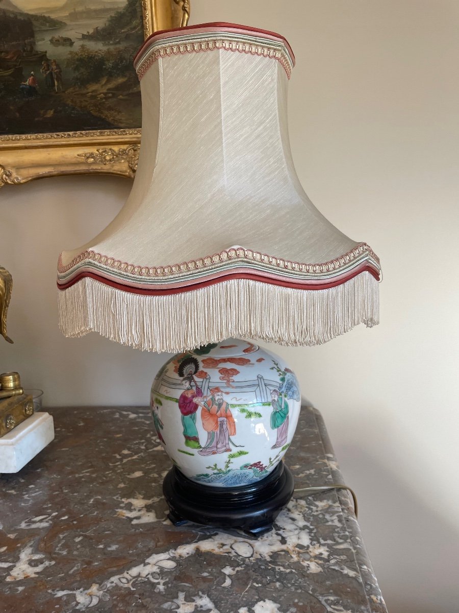 Lampe Style Chine. » E Samson «  XX Siècle -photo-1
