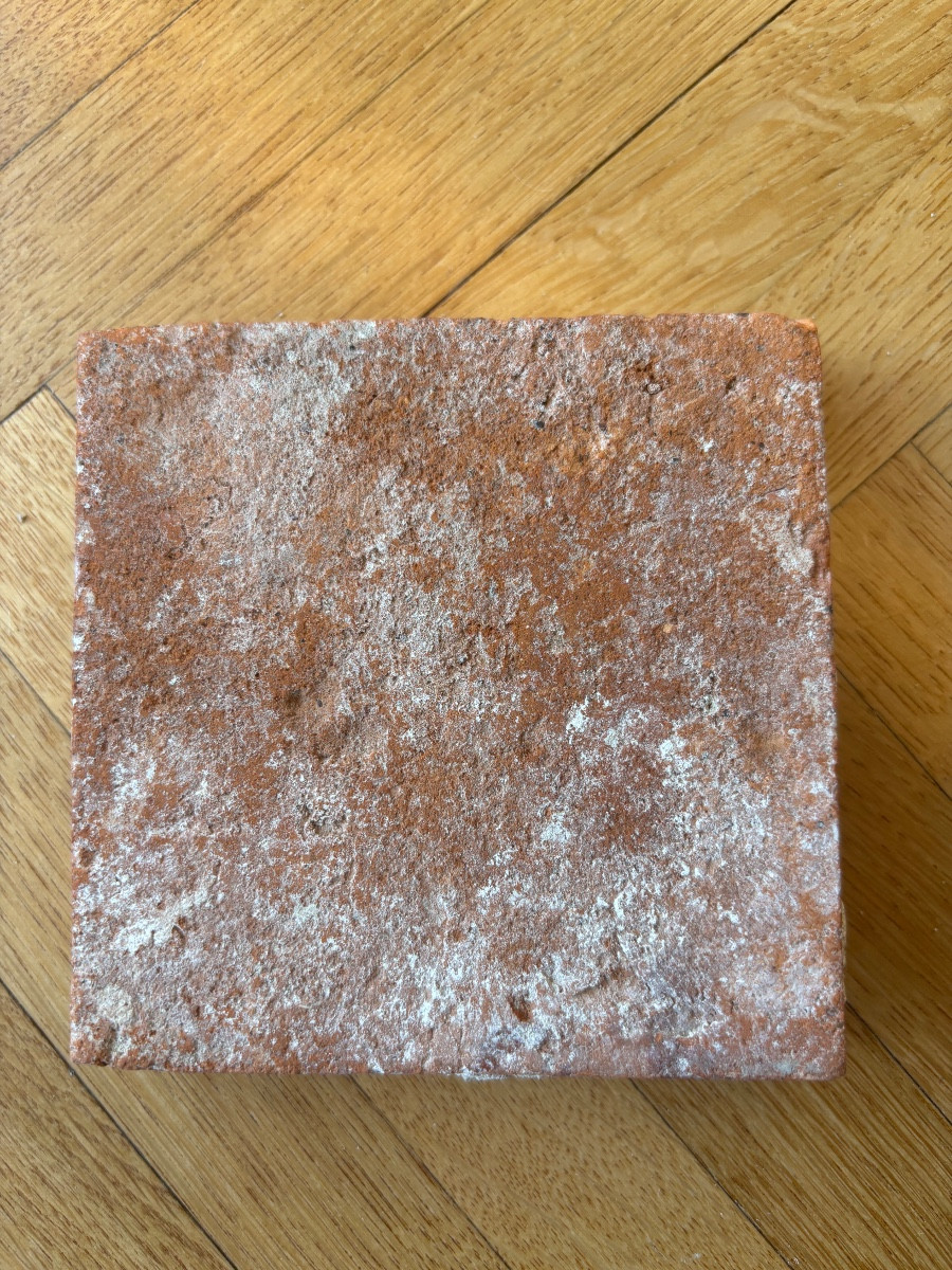 Terracotta Tile, Coat Of Arms Of Pierre De Nivelle, Abbot Of Cîteaux, Standing Period, 17th Century -photo-3