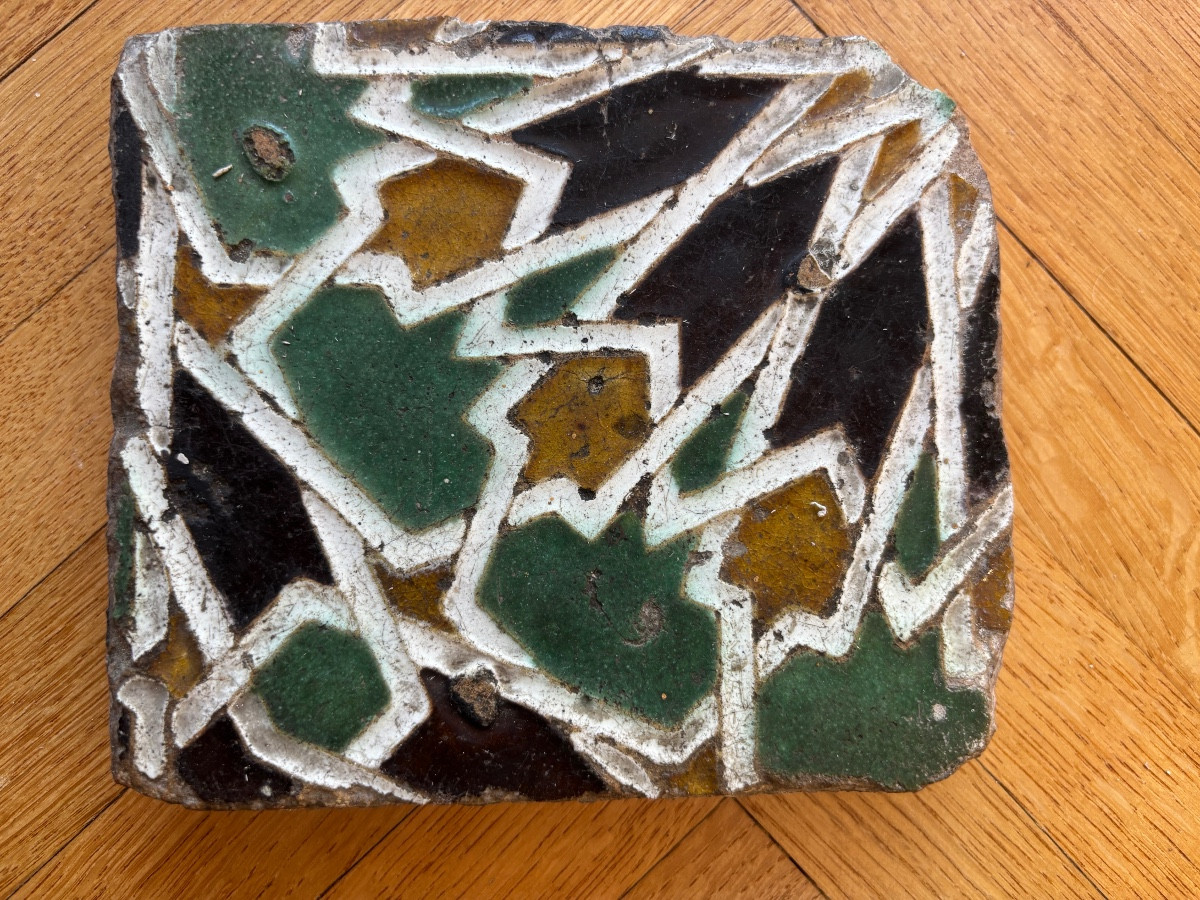 Glazed Terracotta Tile, Ispano Moresque “azuléjos XV”-photo-1