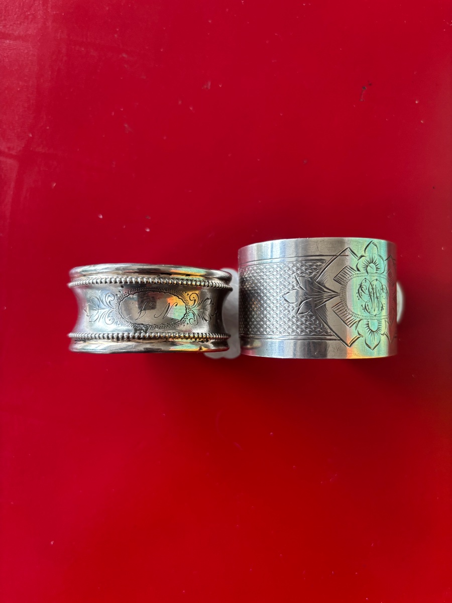 «  Deux Ronds Serviettes Argent Minerve « -photo-2