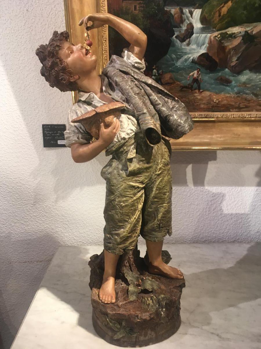 Sculpture En Terre Cuite.tampon Rsk Austria Époque XIX 