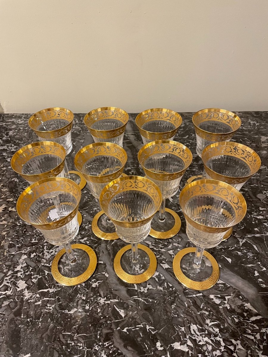 Verres Cristal De Saint Louis Modèle Thistle Or -photo-1