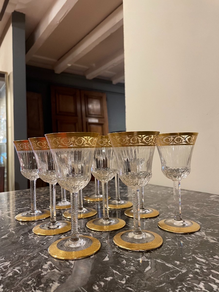 Verres Cristal De Saint Louis Modèle Thistle Or -photo-2