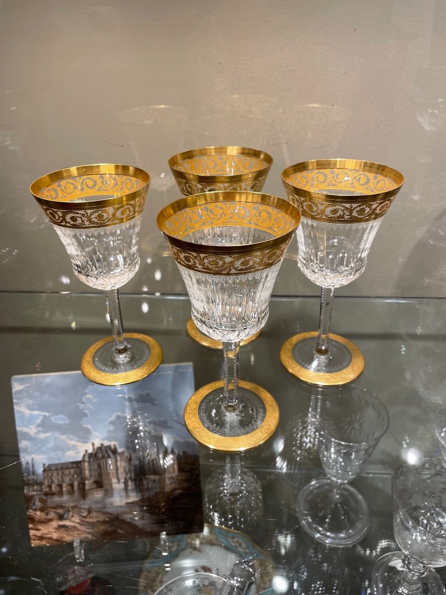 « verres Cristal De Saint Louis Modèle Thistle Or »