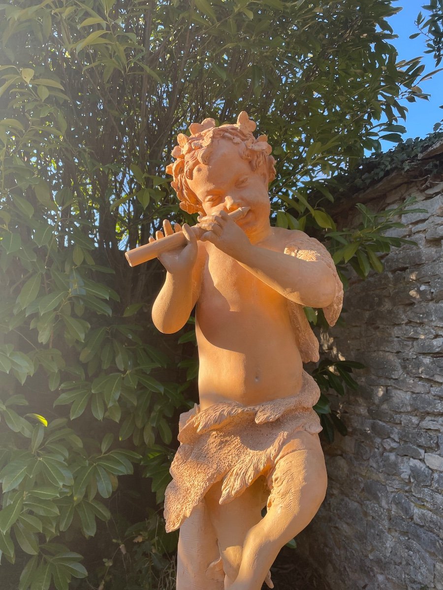 Statue et Colonne Gossin Frs Paris « faune à La Flûte « -photo-2