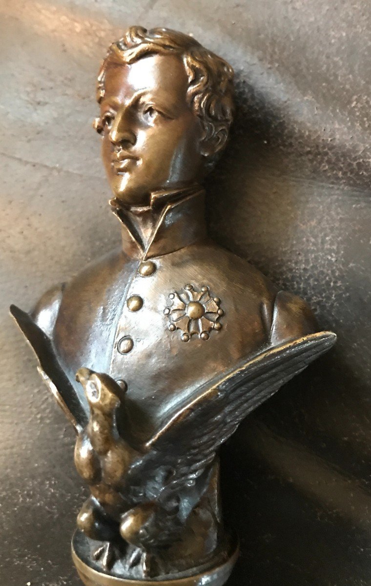 Rare Buste En Bronze De l'AIGLON Fils De NAPOLEON  Signé Catineau 19 -ème-photo-3