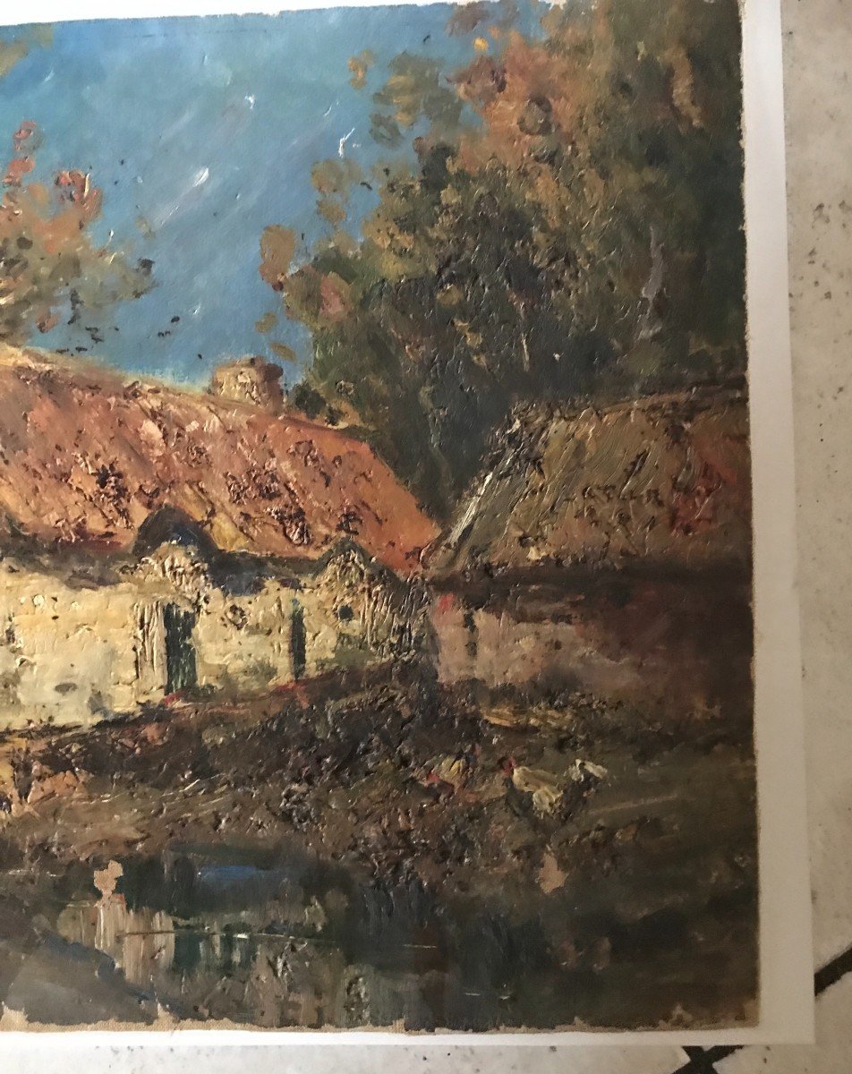Superb Impressionist Oil Signed And Dated 191?-photo-3