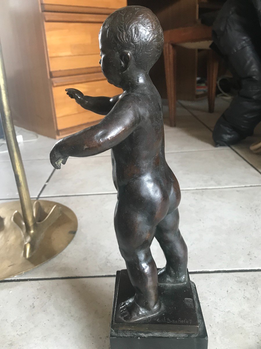Rare Bronze Child Of Emile Just Bachelet Fonte Valsuani-photo-2