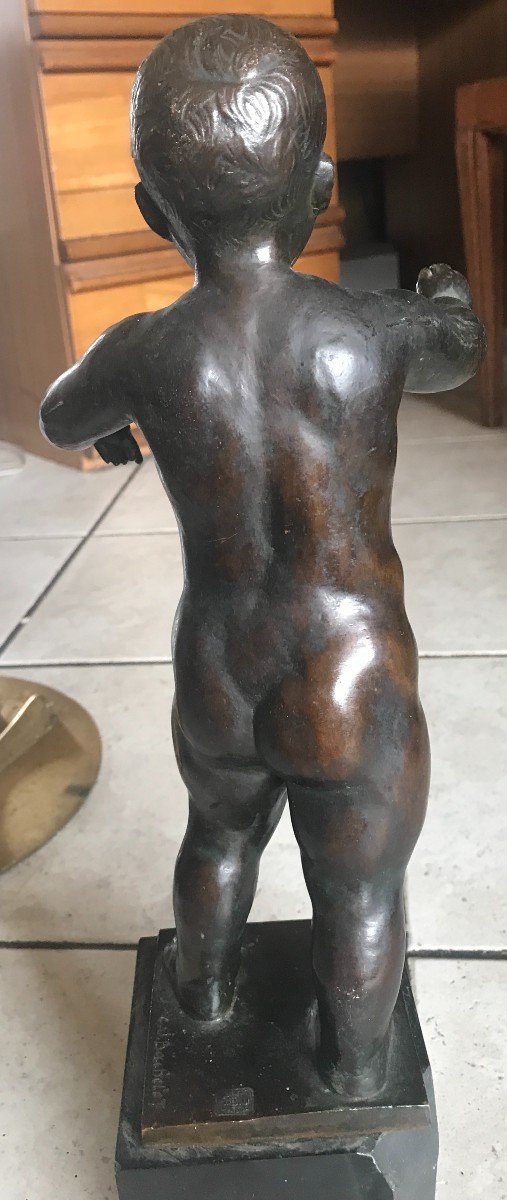 Rare Bronze Child Of Emile Just Bachelet Fonte Valsuani-photo-1