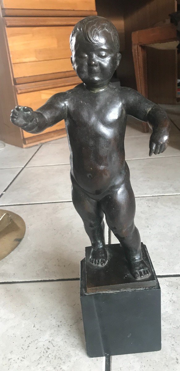 Rare Bronze Child Of Emile Just Bachelet Fonte Valsuani