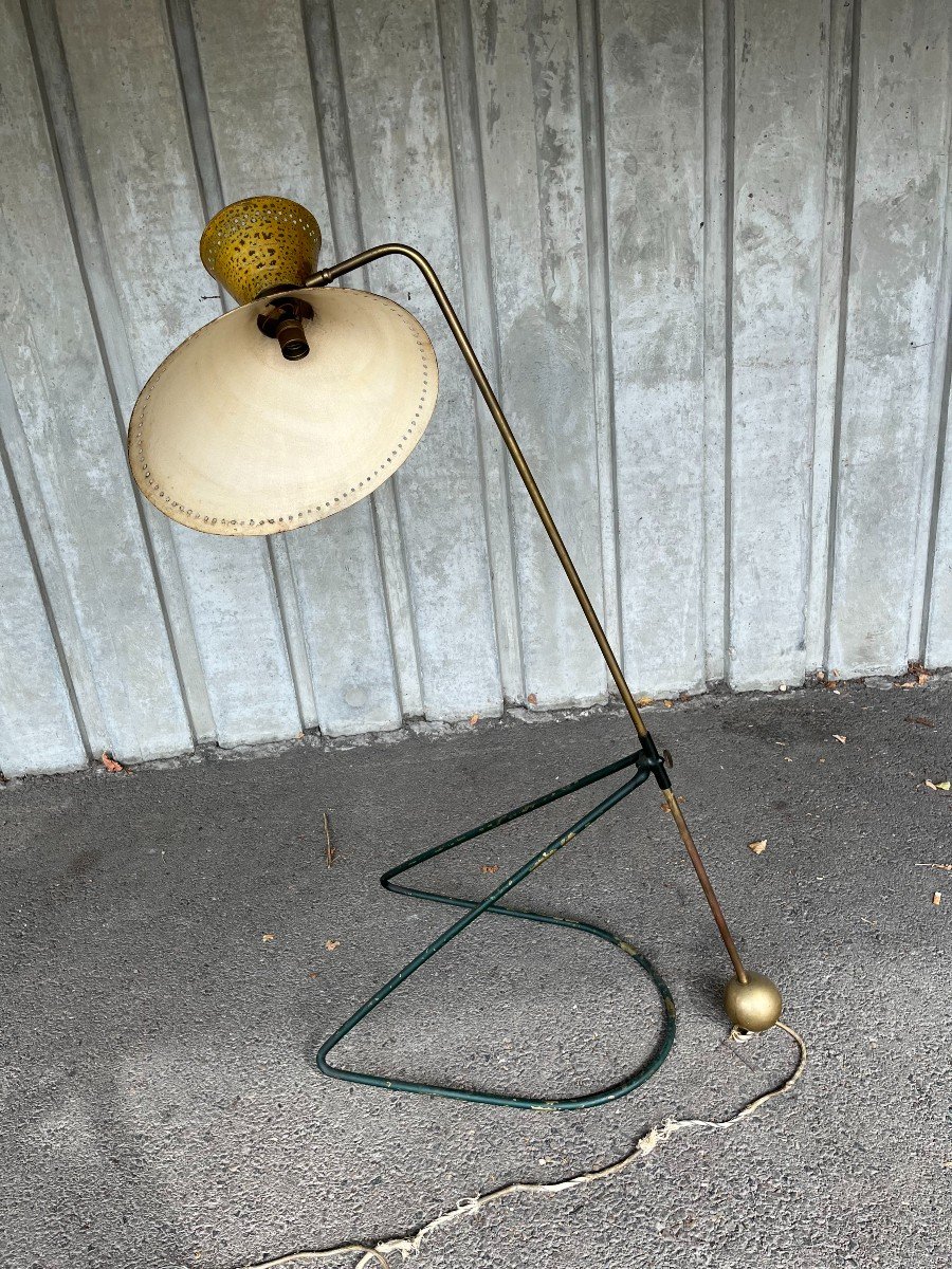 Rare Floor Lamp 1950 Balancier Dlg Mathieu, Guariche-photo-5