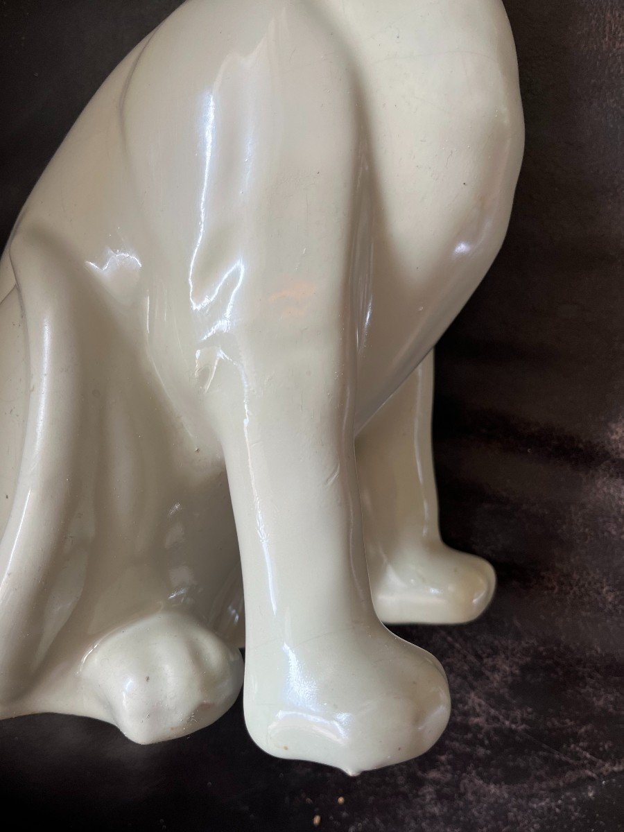Ceramic Cat By Emile Galle. Rare Color. Authentic-photo-3