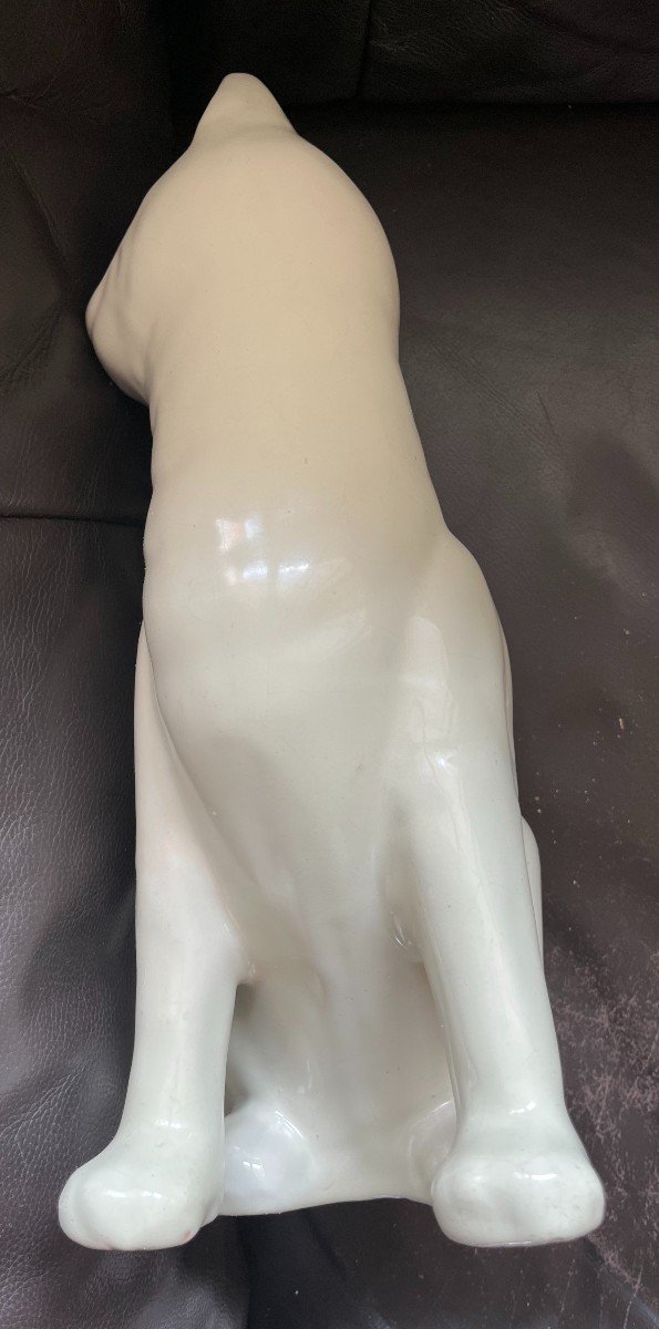 Ceramic Cat By Emile Galle. Rare Color. Authentic-photo-4