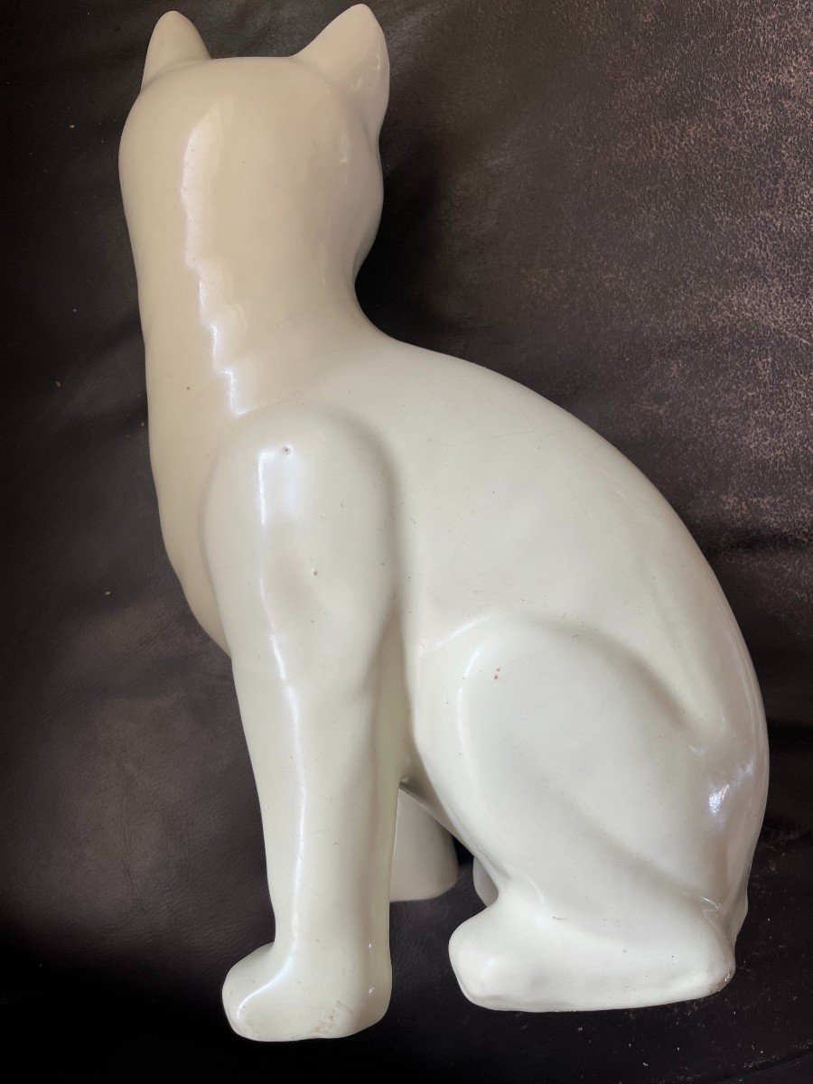 Ceramic Cat By Emile Galle. Rare Color. Authentic-photo-1