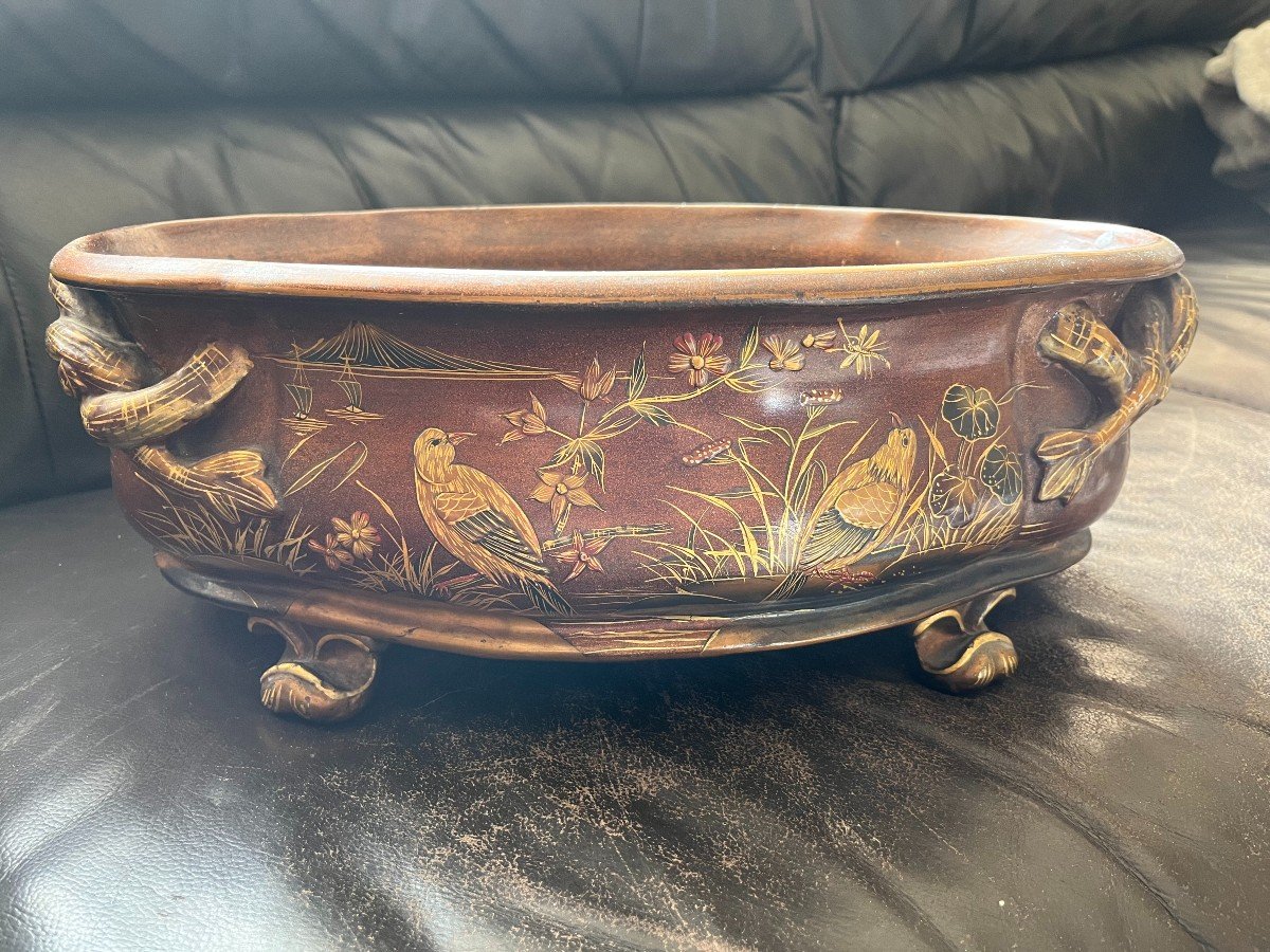 Beautiful Planter By Auguste Majorelle (1825-1879) For The Toul Earthenware Factory