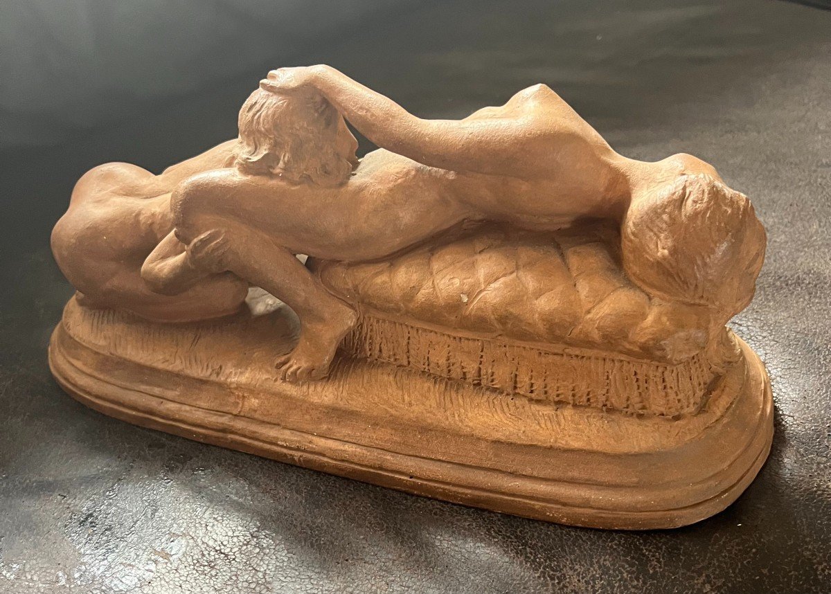 Rate Original Erotic Terracotta "lesbians" By Lorenzo Bozzi (1864-?) -photo-3