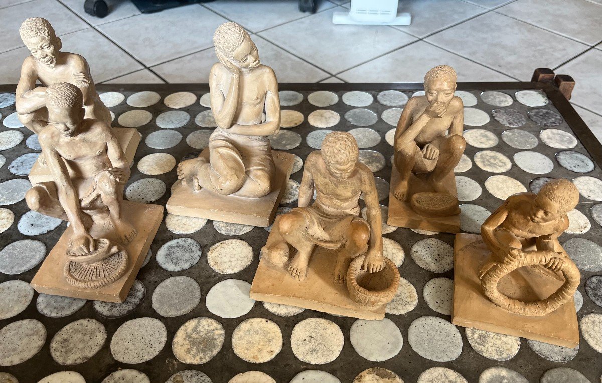 sujets AFRICANISTE terre cuite ORIGINALE signées 1930 art deco