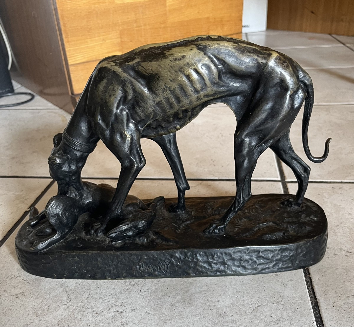 Antoine Louis Barye (1795-1875) Greyhound And Hare Bronze 19th Century Brame?