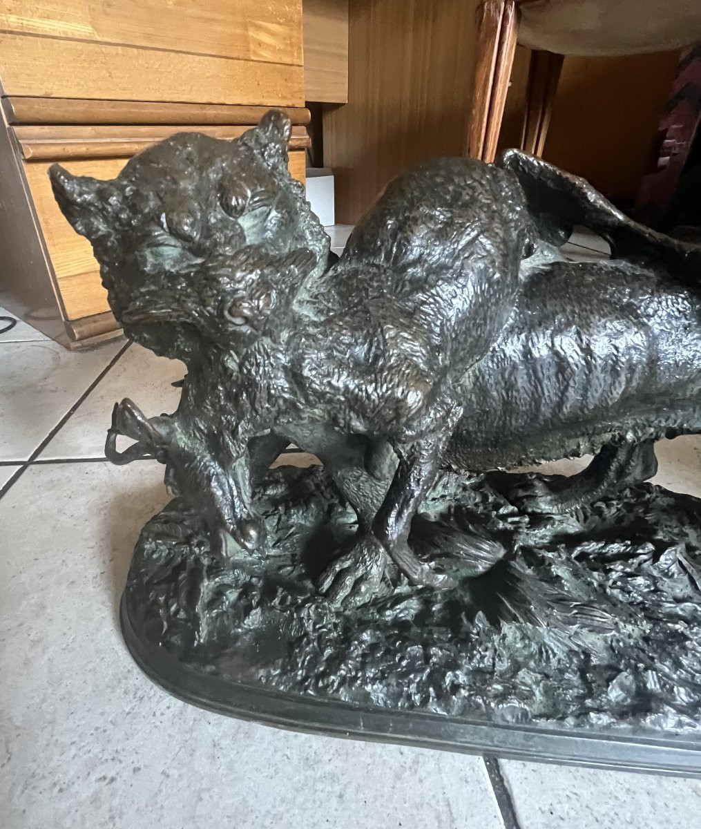 Christophe Fratin (1801-1864) "tiger And Deer" Bronze 19th Century-photo-2