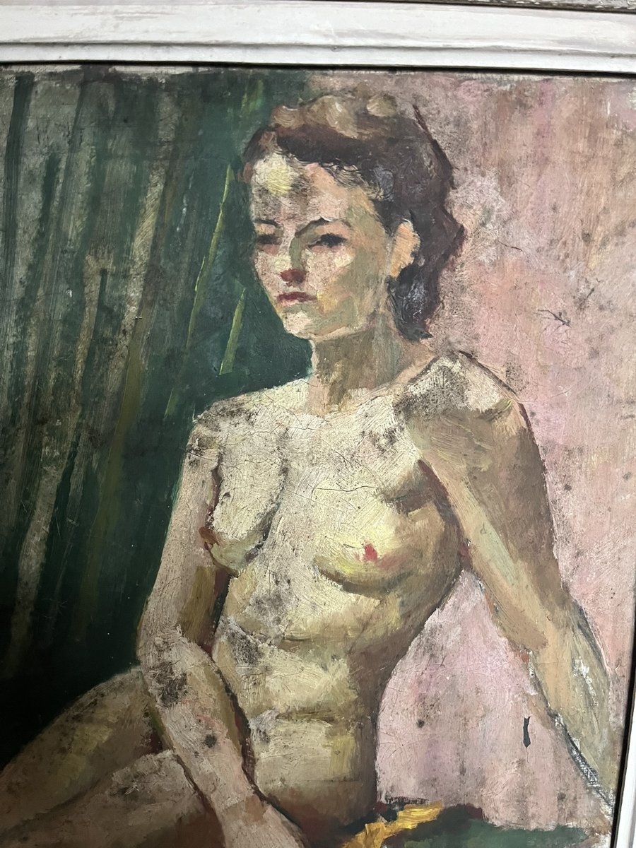 Victor Tardieu (1870-1937): "seated Woman" Oil On Canvas-photo-3
