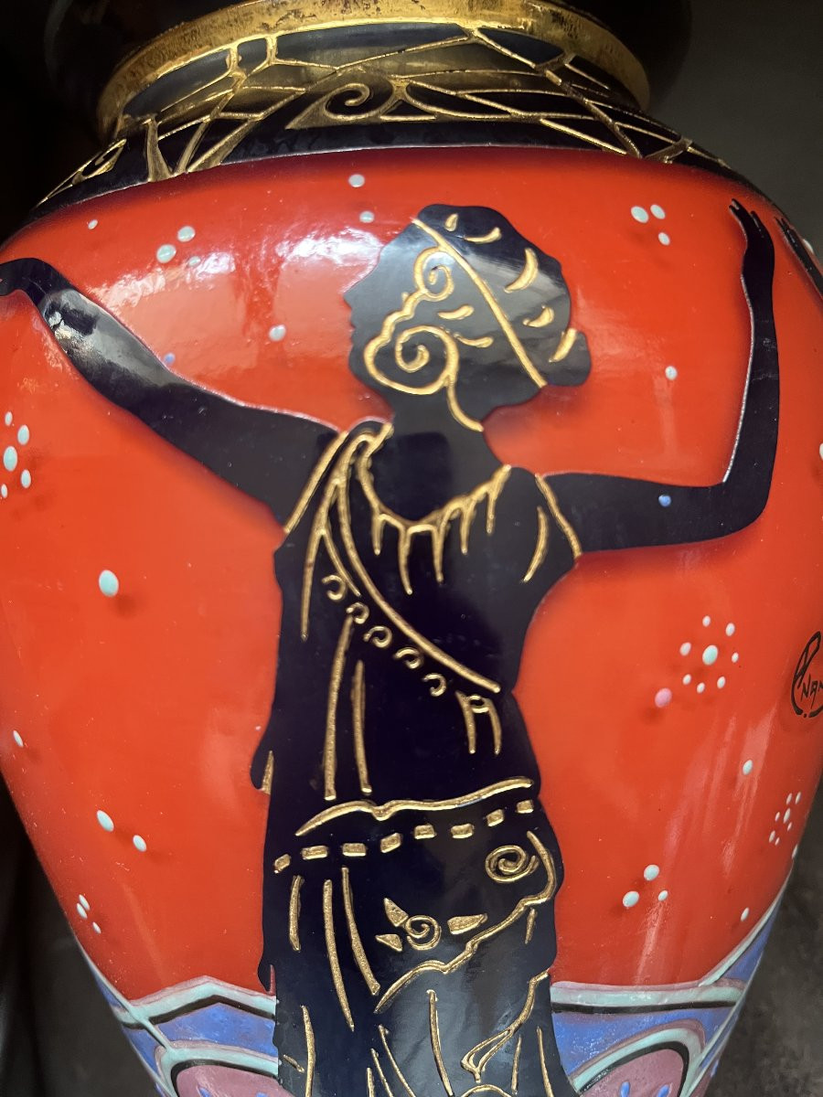 Andre Delatte: Very Beautiful Art Deco Vase From The Gallé, Daum,...-photo-3