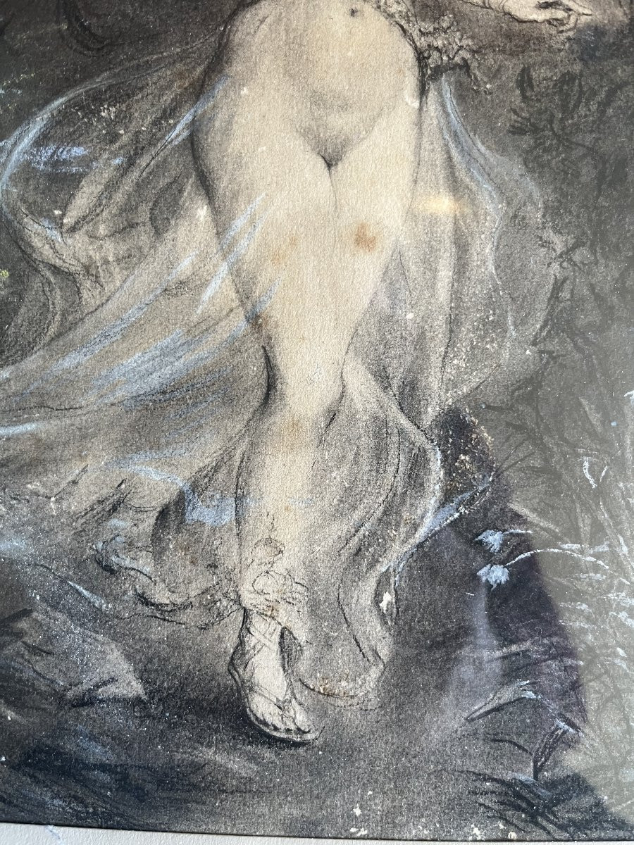 2 Beautiful Symbolist Pastels 1900 Signed-photo-3