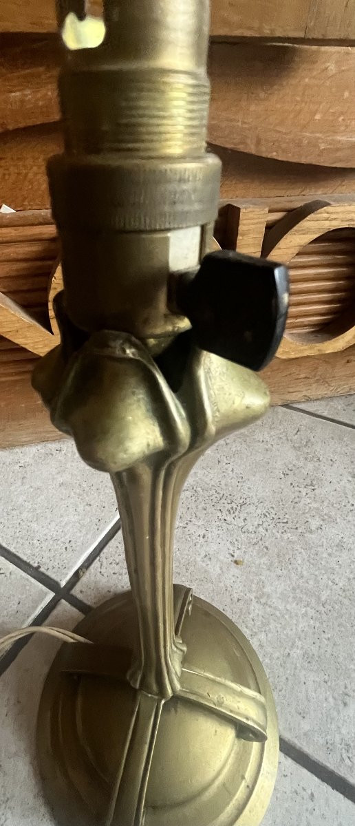Beau pied de lampe 1900 art nouveau-photo-3