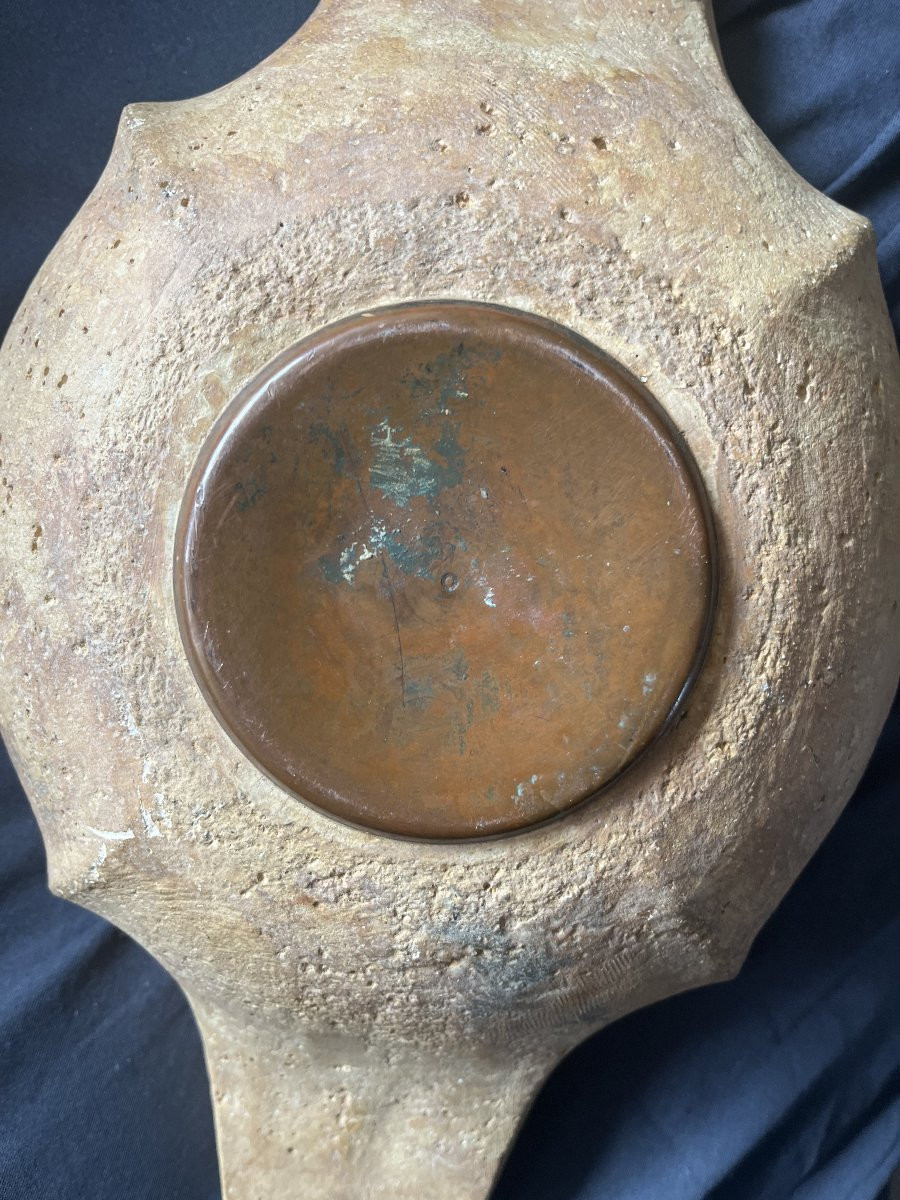 Beautiful And Rare 1900/1920 Bowl. Tinted Concrete? And Enamel? -photo-2