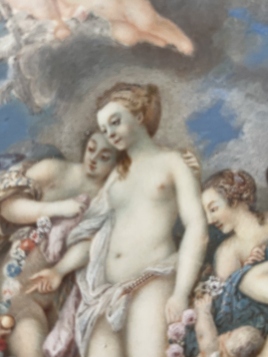 Jacques CHARLIER (c.1720-1790) ? RARE grande peinture sur ivoire-photo-3