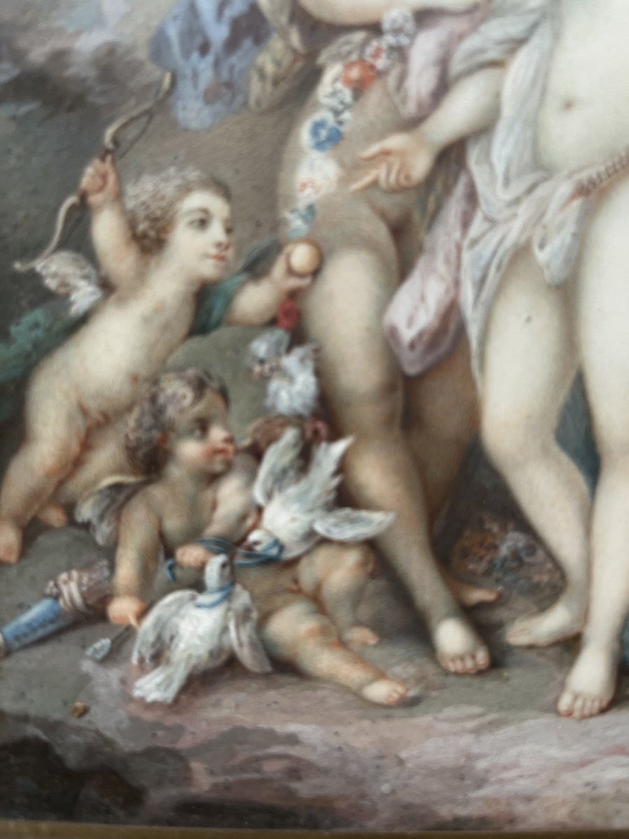 Jacques CHARLIER (c.1720-1790) ? RARE grande peinture sur ivoire-photo-4