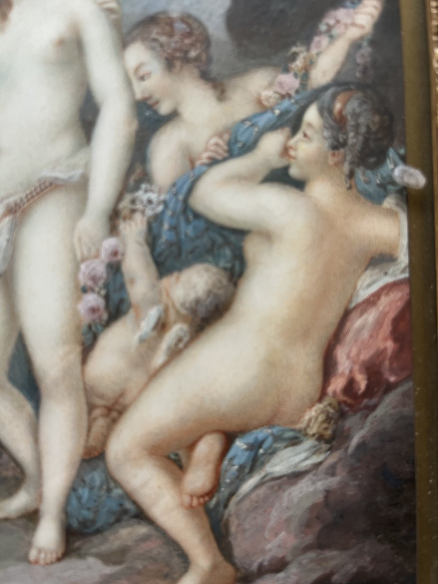 Jacques CHARLIER (c.1720-1790) ? RARE grande peinture sur ivoire-photo-1