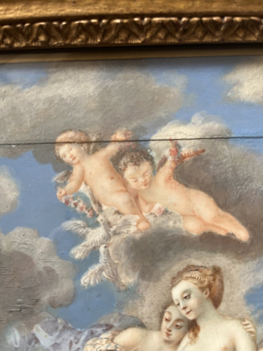 Jacques CHARLIER (c.1720-1790) ? RARE grande peinture sur ivoire-photo-2