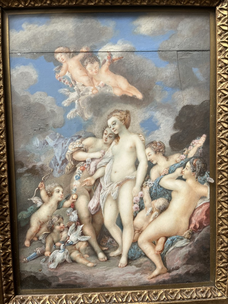 Jacques CHARLIER (c.1720-1790) ? RARE grande peinture sur ivoire