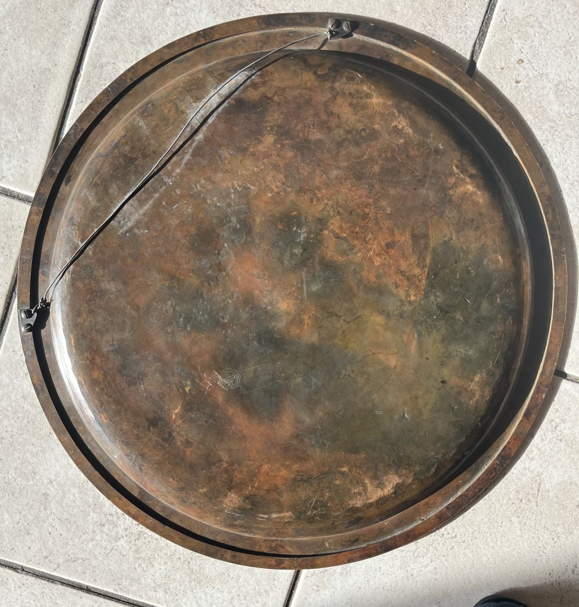 Theodore Chanut: Important 1930s Art Deco Metalwork Platter-photo-1