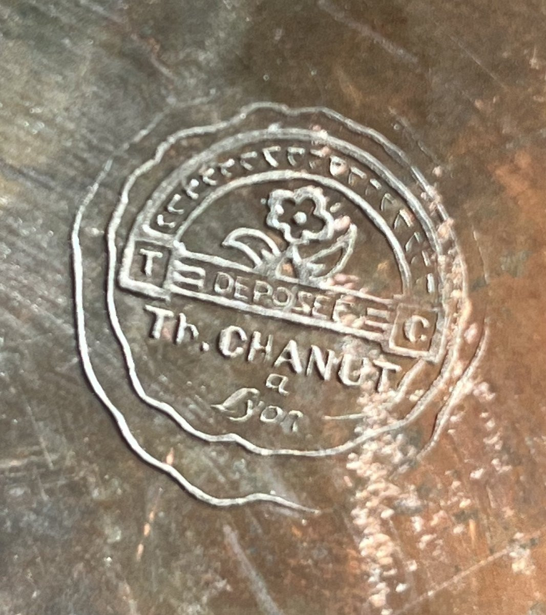 Theodore Chanut: Important 1930s Art Deco Metalwork Platter-photo-2