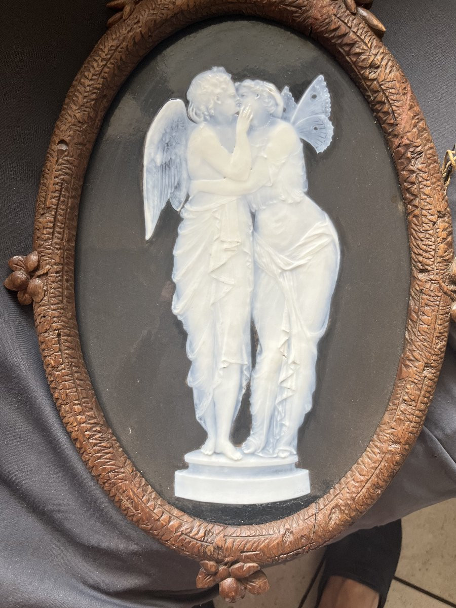 2 Rare Porcelain Plaques Pate Sur Pate 1874 Signed Era Sevres, Monton, Solon ..-photo-2