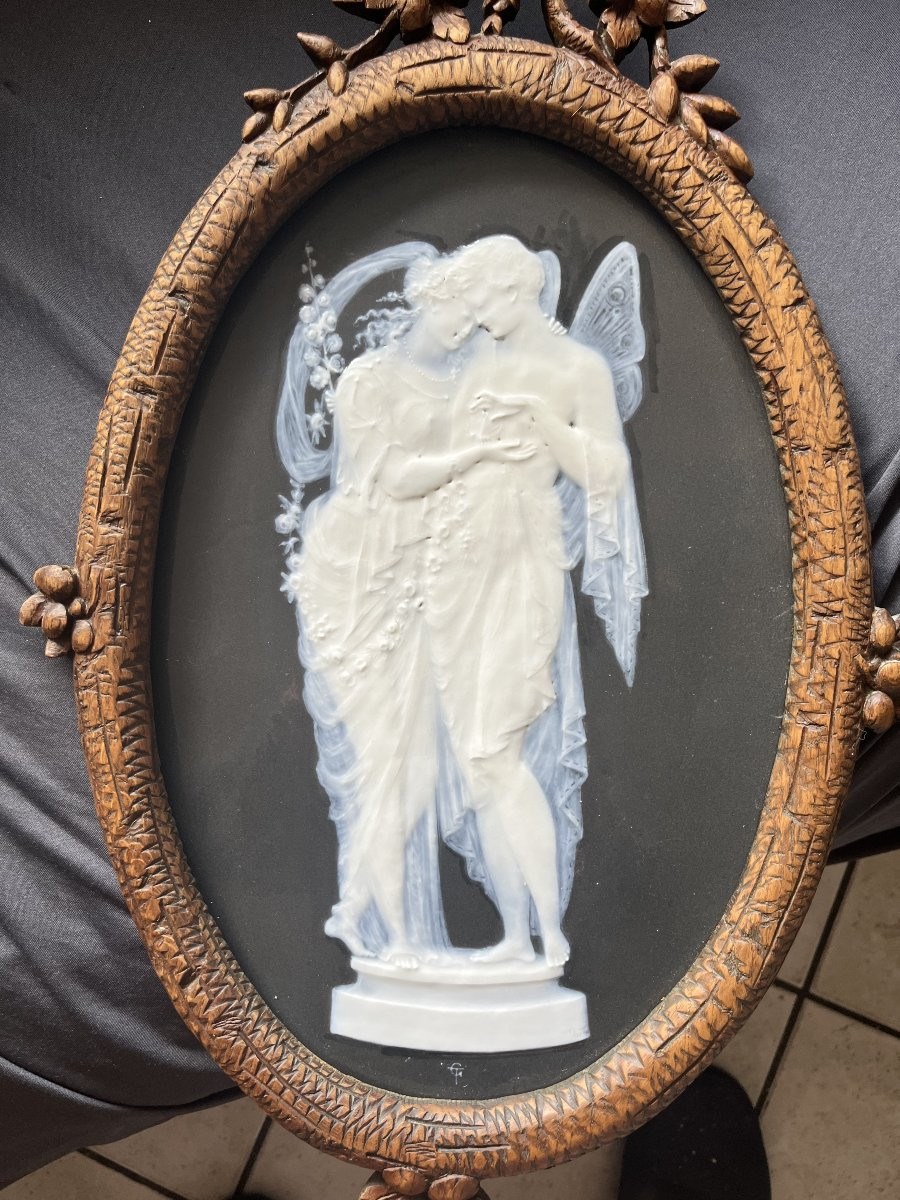 2 Rare Porcelain Plaques Pate Sur Pate 1874 Signed Era Sevres, Monton, Solon ..-photo-4