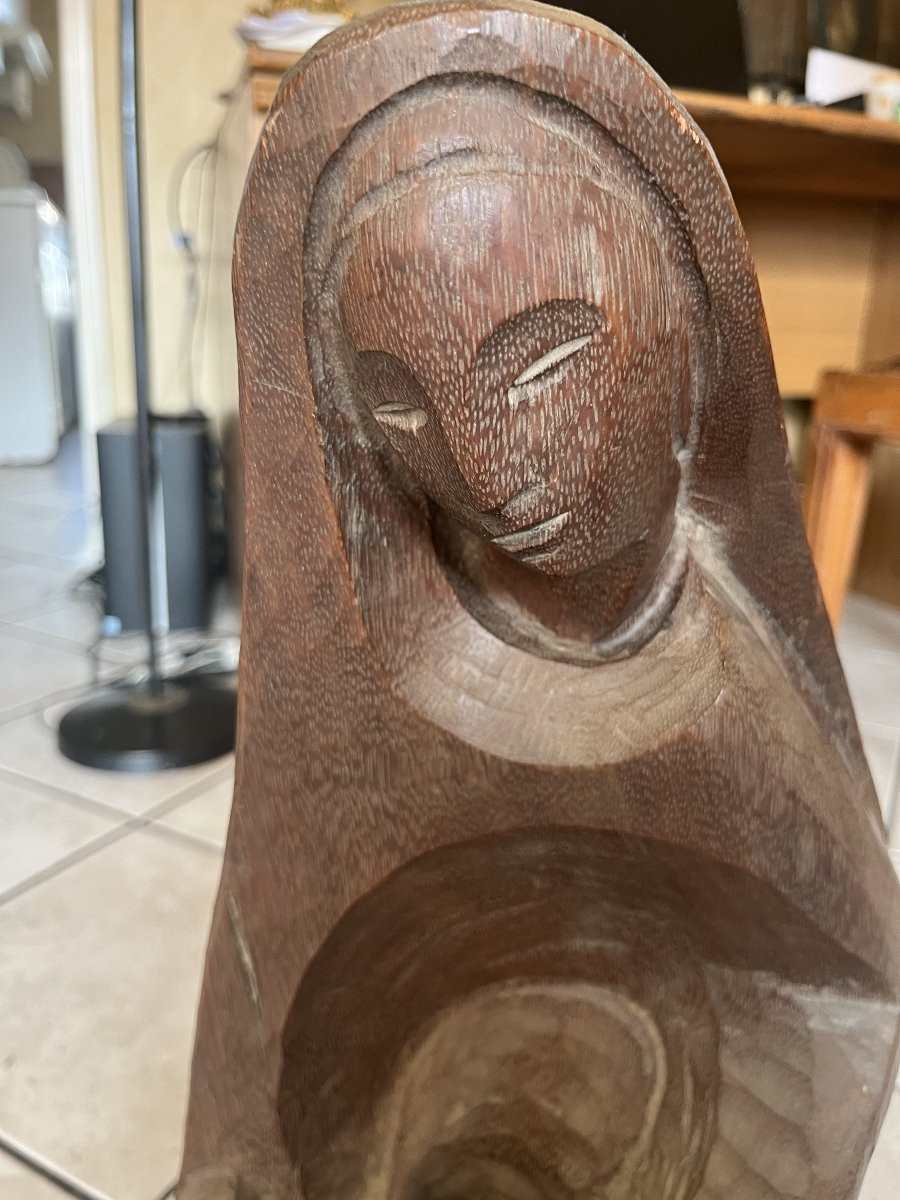 Cubic Wood Sculpture, 1930s, Art Deco, Monogram-photo-2