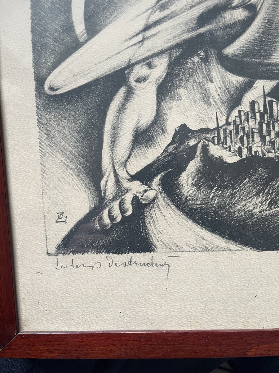 2 gravure symboliste ZILDER Gyula école hongroise-photo-3