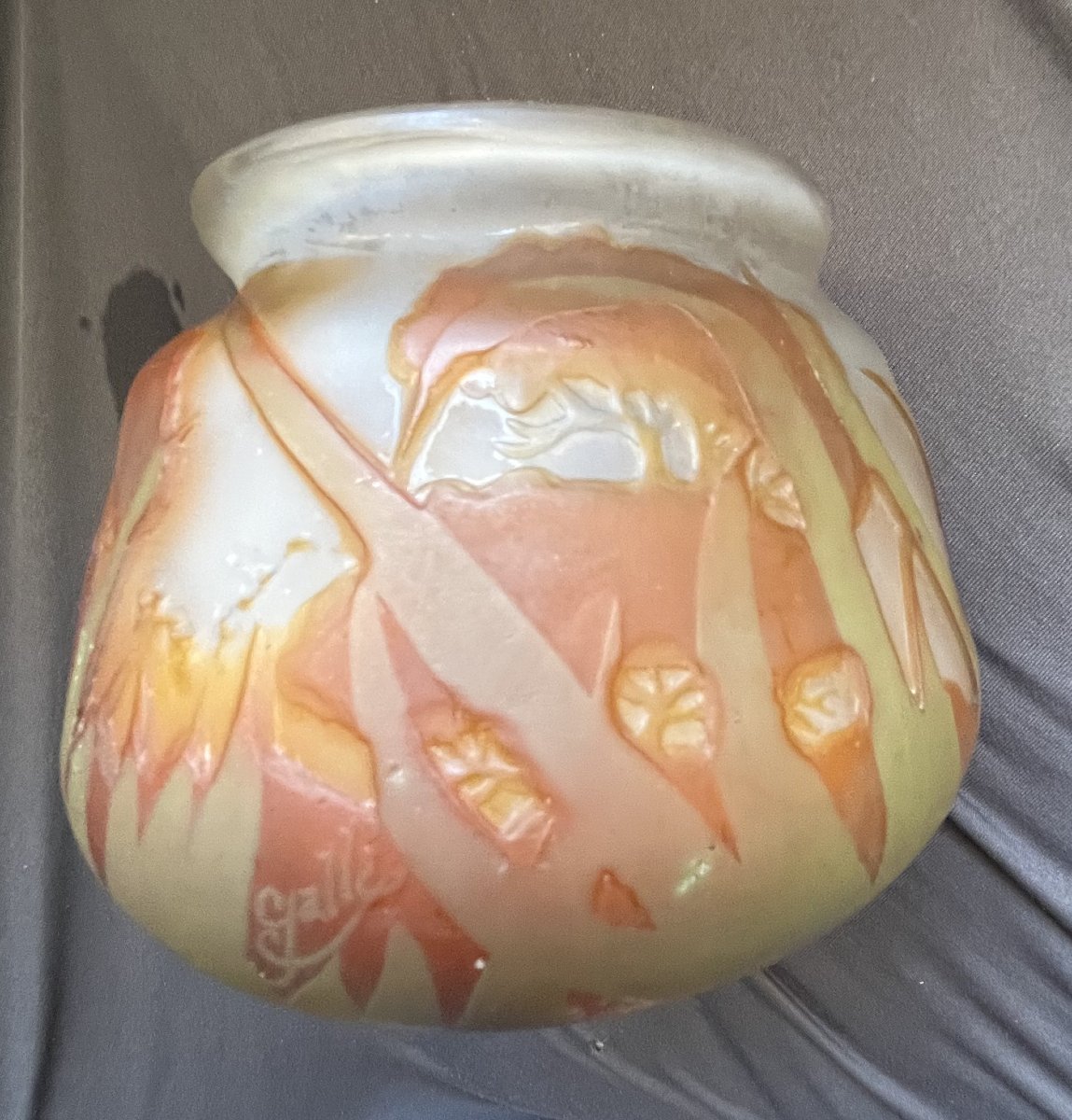 Glass Vase Emile Galle -photo-4