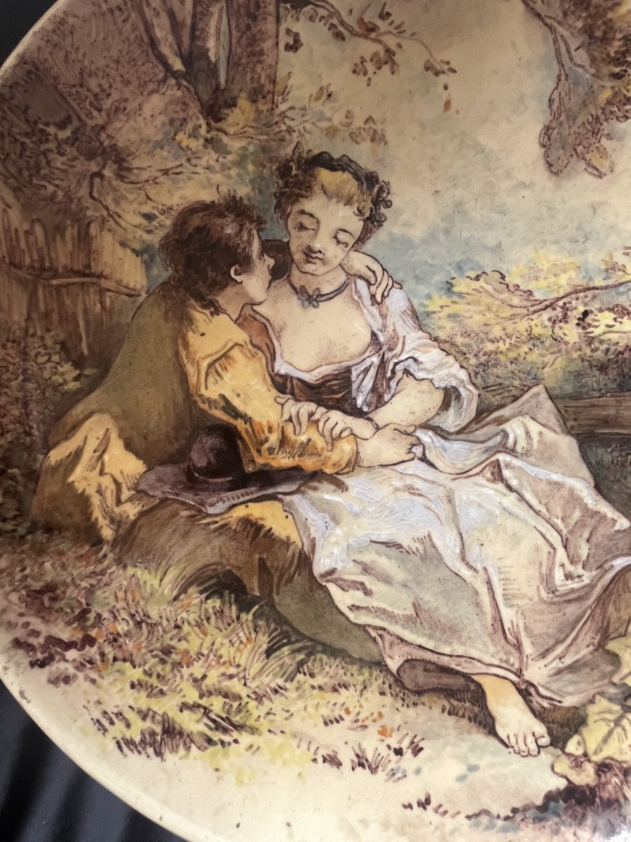 Large Bourg La Reine Earthenware Dish-photo-2