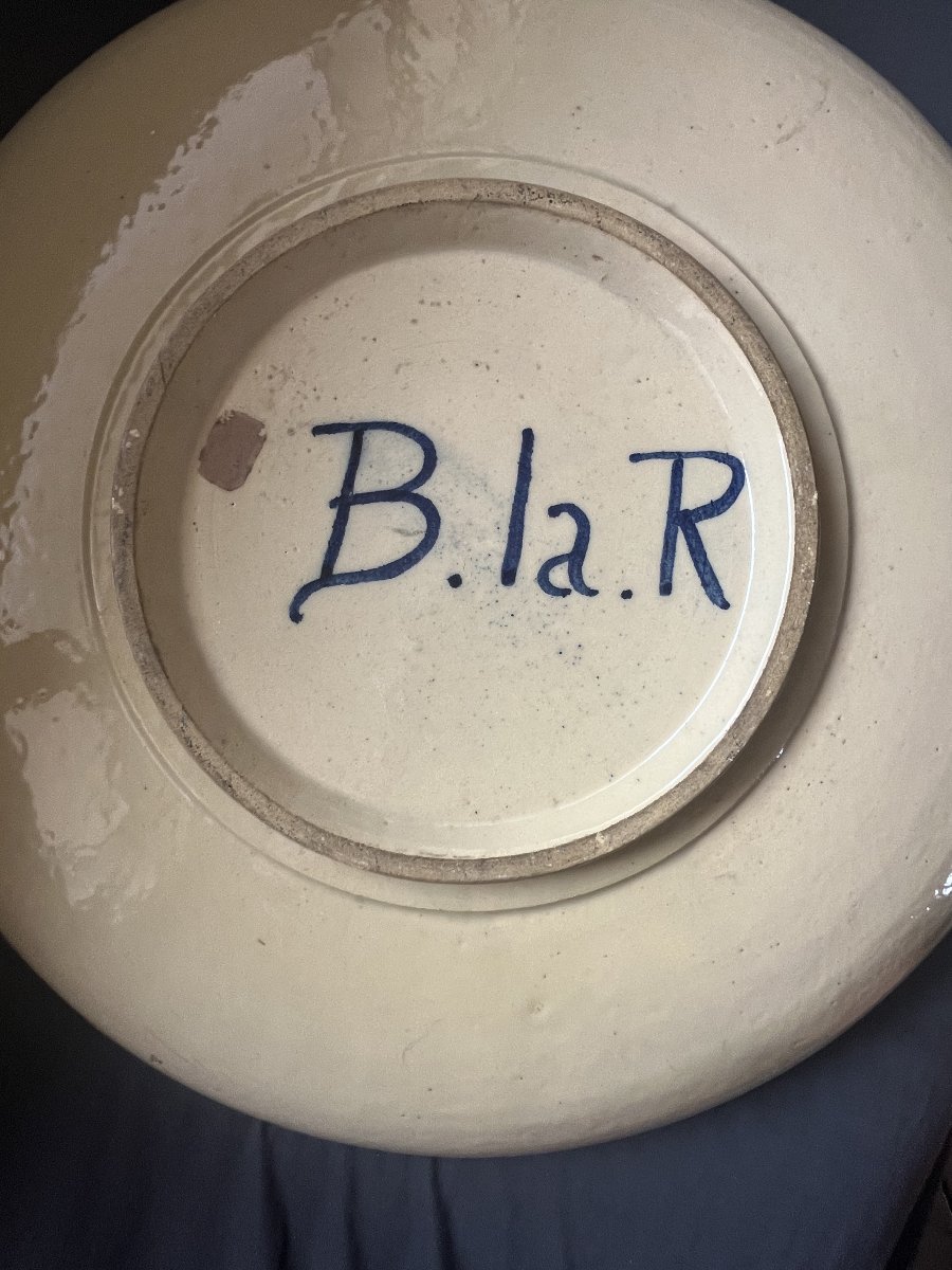 Large Bourg La Reine Earthenware Dish-photo-1
