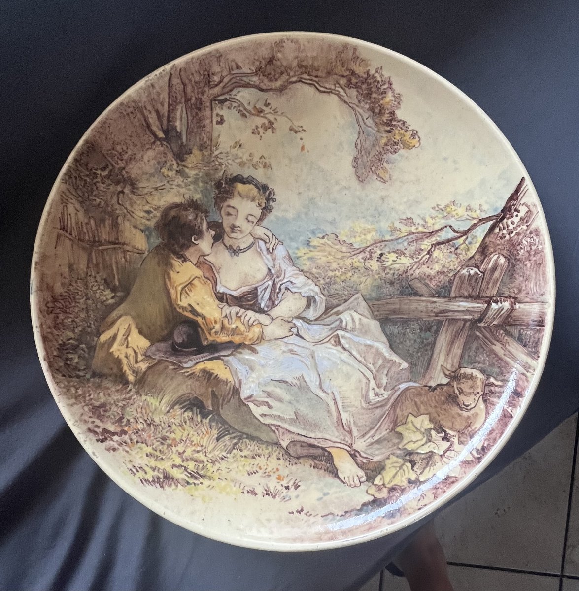 Large Bourg La Reine Earthenware Dish