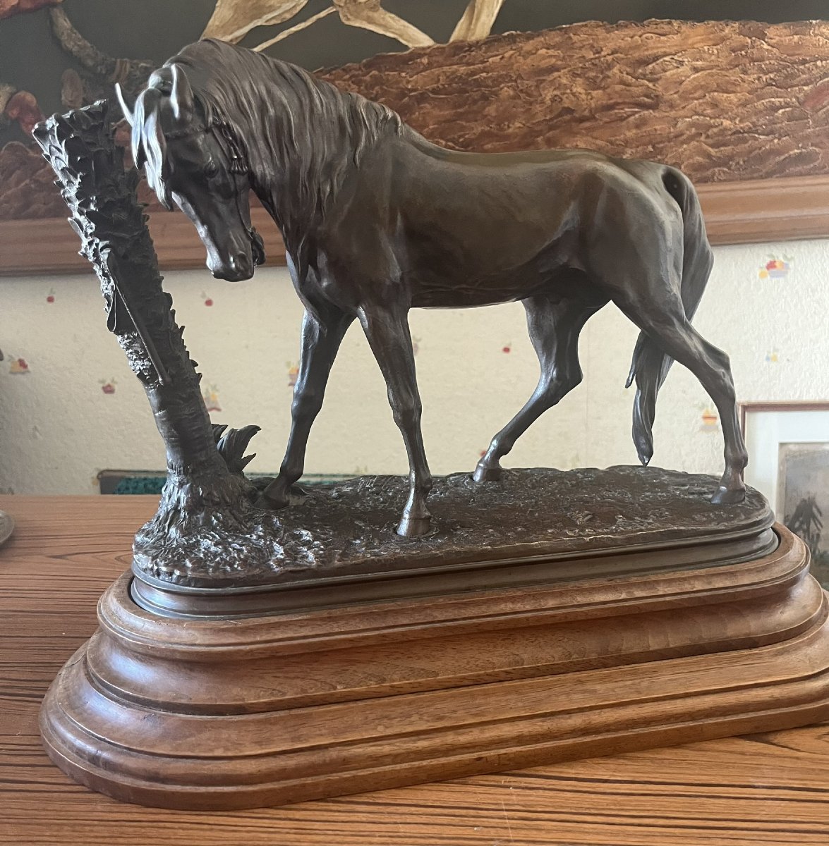 Bronze " cheval au palmier" JULES MENE. fonte atelier MENE-photo-2