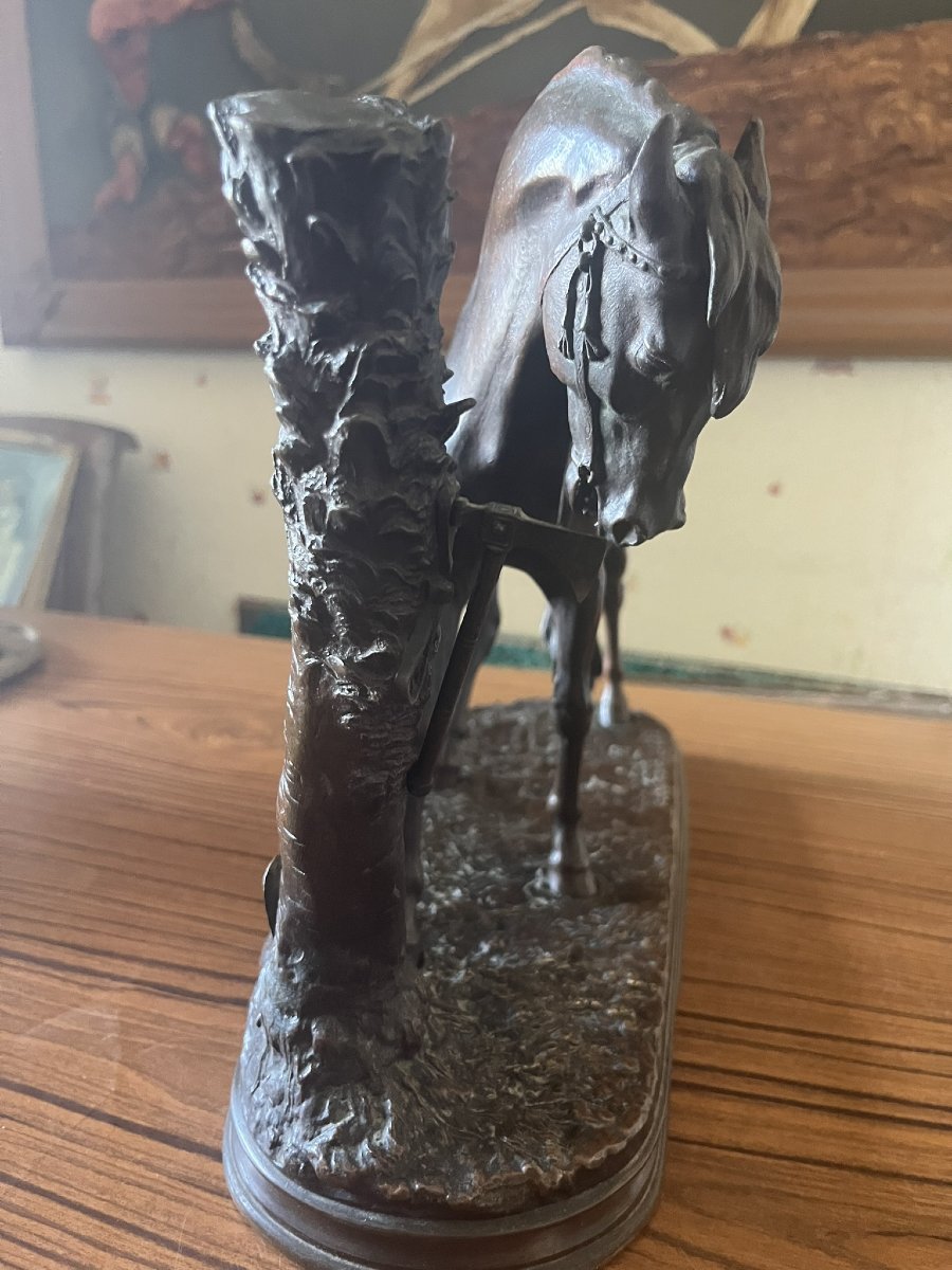 Bronze " cheval au palmier" JULES MENE. fonte atelier MENE-photo-1