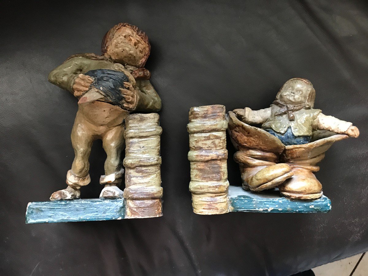 paire serres livre "petit poucet et ogre" vers 1900