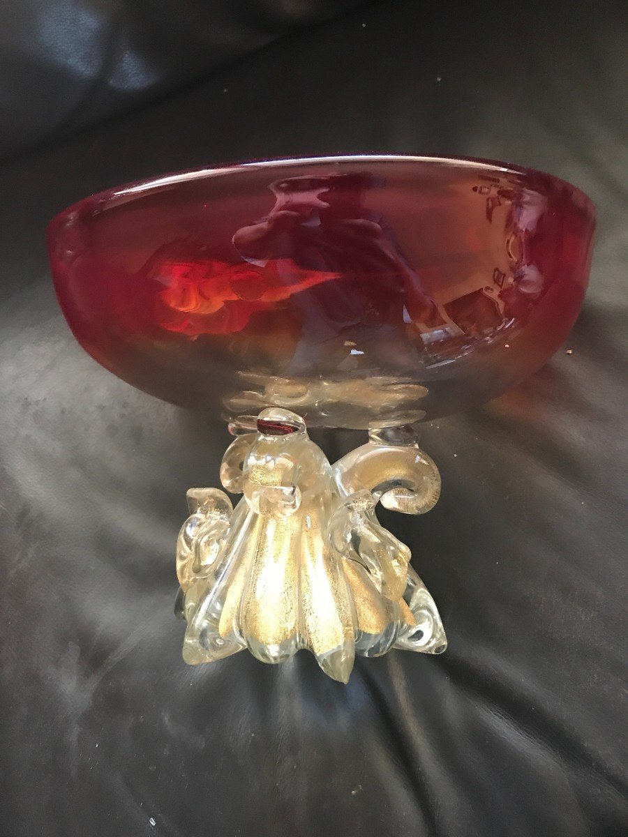 Belle Coupe Verre Murano 1950 . Barovier ? Seguso ?-photo-1