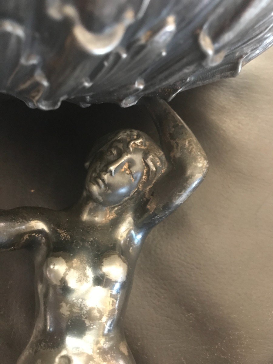 Rare Coupe Métal Argenté Victor Saglier-photo-2