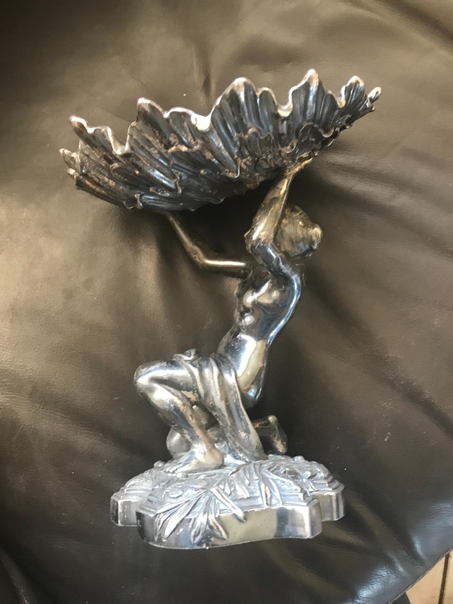 Rare Coupe Métal Argenté Victor Saglier-photo-3